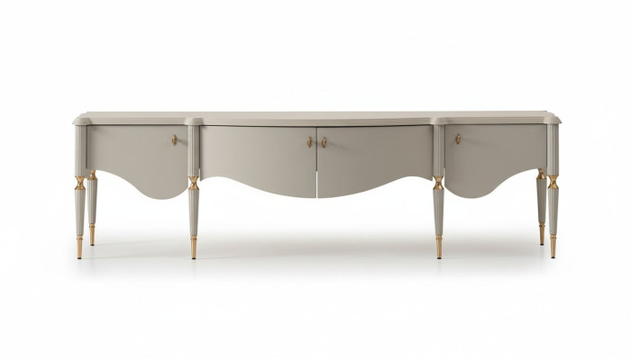 Aparador RTV Mueble bajo para TV Soporte Beige Madera Mesa de salón Armario