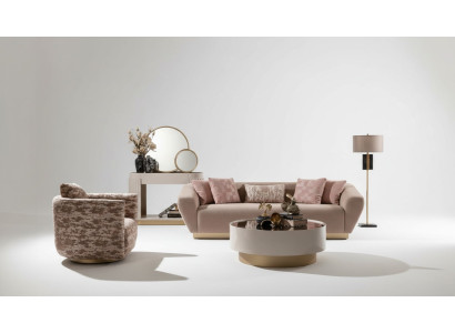 Conjunto de sofá de tela Sofá de 3 plazas Sillón Mesa de centro de tela beige de 3 piezas