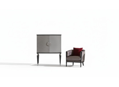 Conjunto de sillones, gabinete de bar, gris, tela, sillón con orejeras, bar, set de sala de estar.