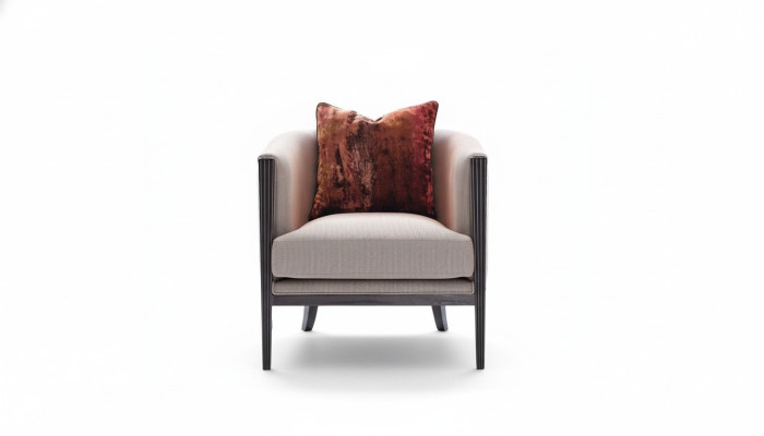 Sillón orejero, tela gris, asiento individual, sillón de aperitivos, sillón relax, diseño.