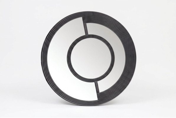 Espéculo de pared redondo Espejo decorativo Diseño moderno Salón Negro