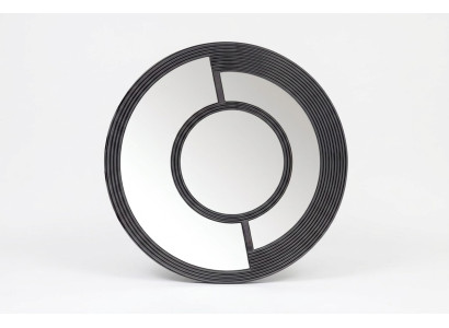 Espéculo de pared redondo Espejo decorativo Diseño moderno Salón Negro