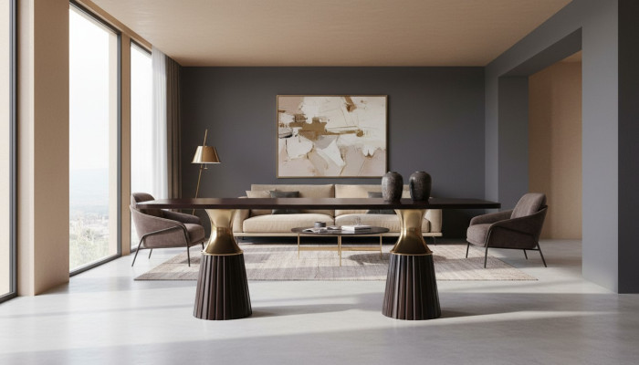 Mesa de comedor Mesa de comedor Mesa Negro Mesa de madera Diseño de comedor