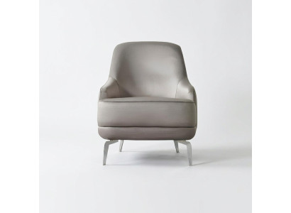 Sillón orejero, sillón de cóctel, tapizado en tela moderna gris de dos plazas para sala de estar.