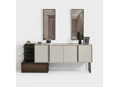 Mueble aparador con espejo, grupo de aparador moderno blanco