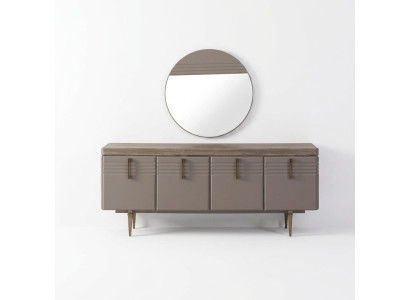 Sideboard Aparador Gris Armario Espejo Cómoda Madera Conjunto Cómoda