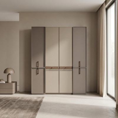 Armario ropero Armario de dormitorio Armario Armario de madera Gris Espejo