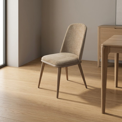 Conjunto de sillas de cocina para comedor de 6 piezas de madera y tela.