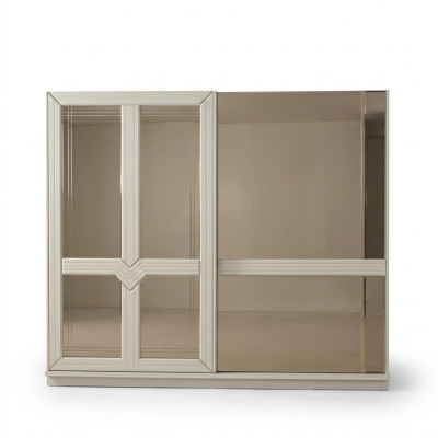 Armario de madera armario de dormitorio armario espejo blanco
