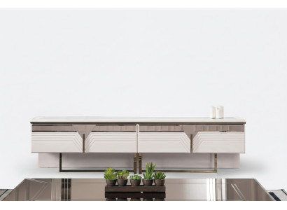 Mueble de salón RTV Lowboard Soporte de TV Armario de madera Armario de madera blanco Diseño