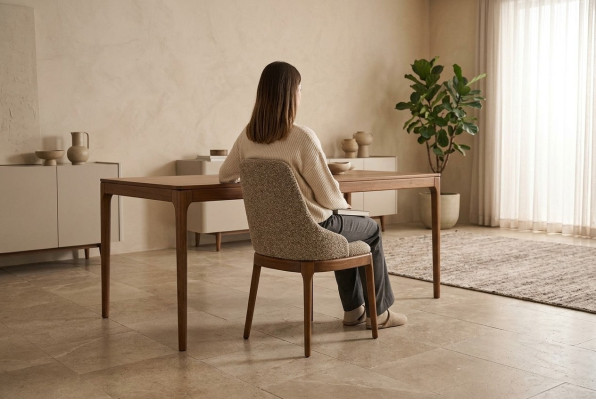 Grupo de sillas Sillas de cocina Sillas de comedor Beige 6 piezas Moderno Tela