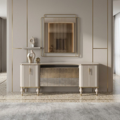 Moderno aparador beige lujoso aparador de madera para sala de estar nuevo