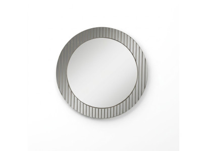 Espejo redondo gris, espejo de diseño para pasillos, espejo decorativo moderno, muebles de lujo.