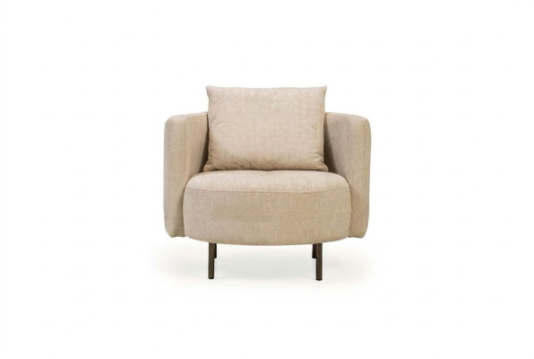 Sillón tapizado Sillón de cóctel Asiento individual Beige Diseñador Nuevo