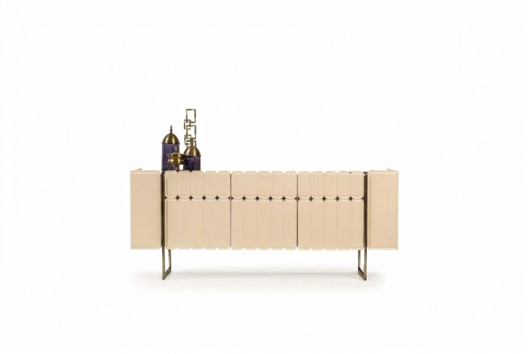Mueble de madera beige aparador de diseñador cómoda consola armario de madera muebles de lujo.