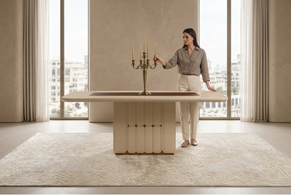Moderna mesa de comedor, mesas de diseño de madera, comedor, muebles de lujo.