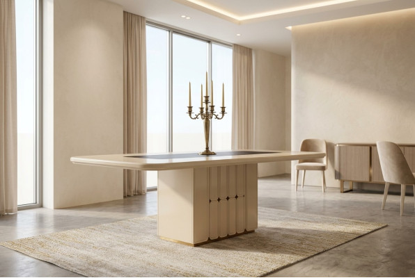 Moderna mesa de comedor, mesas de diseño de madera, comedor, muebles de lujo.
