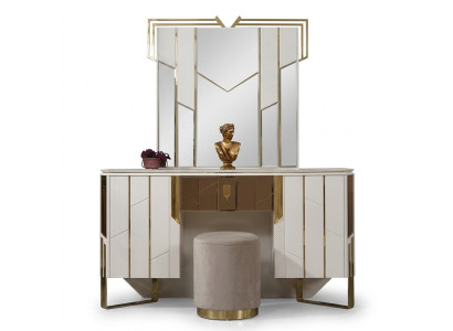 Blanco tocador espejo mesa de tocador consola de maquillaje mesa consola.