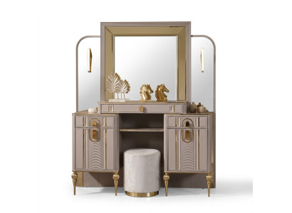 Juego de tocador, mesa de maquillaje, consola de maquillaje, mesa consola beige