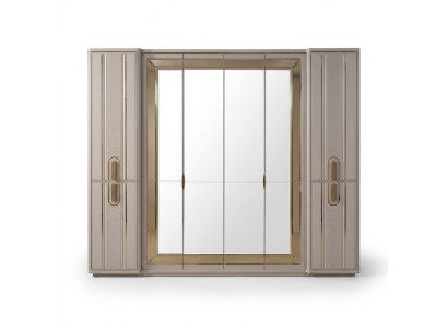 Armario de madera de lujo con espejo color beige