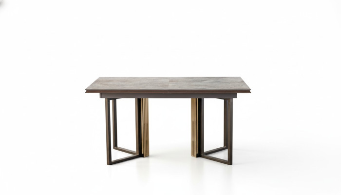 Mesa de comedor Mesa Table Rincón de comer Comedor Madera Mesa de madera Gris