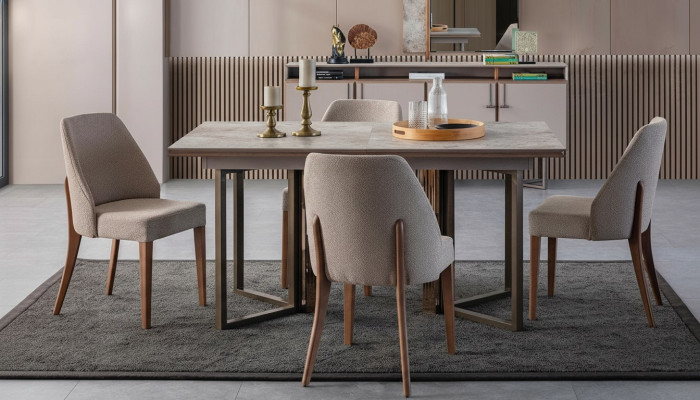 Conjunto de comedor Grupo de comedor Esquina de comedor Mesa de comedor Sillas Madera Gris 7 piezas