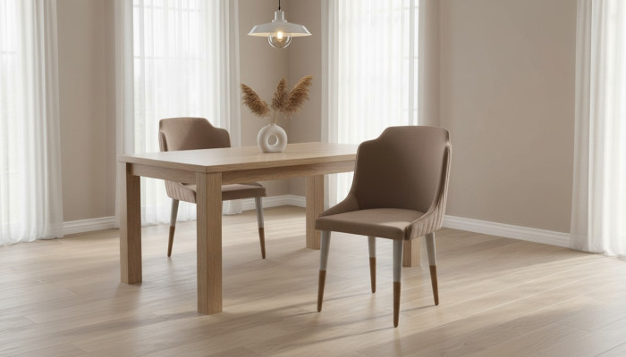 Sillas de comedor marrones Conjunto de sillas de cocina de 6 piezas Sillas de tela de comedor