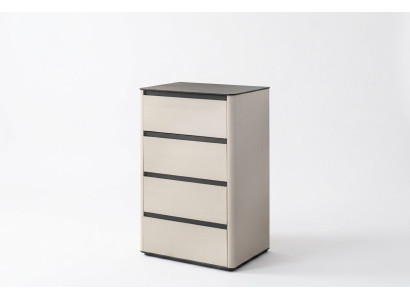 Cómoda de madera beige Armario de madera con 4 puertas Elegante armario auxiliar para dormitorio