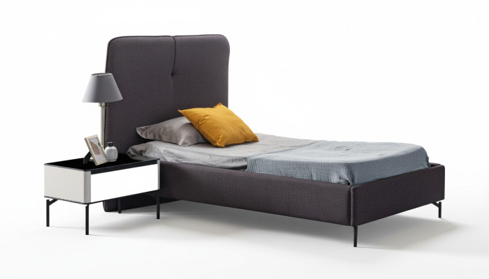 Muebles infantiles grises, mesita de noche de madera de diseñador de lujo de niños.