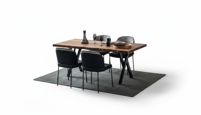 Mesa de comedor de madera marrón Robustas mesas de comedor Mesas de madera Muebles de lujo.