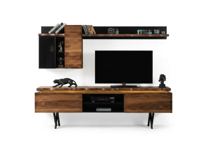 Mueble de salón de lujo, armario de pared, soporte de TV, mesa de centro de 3 piezas.