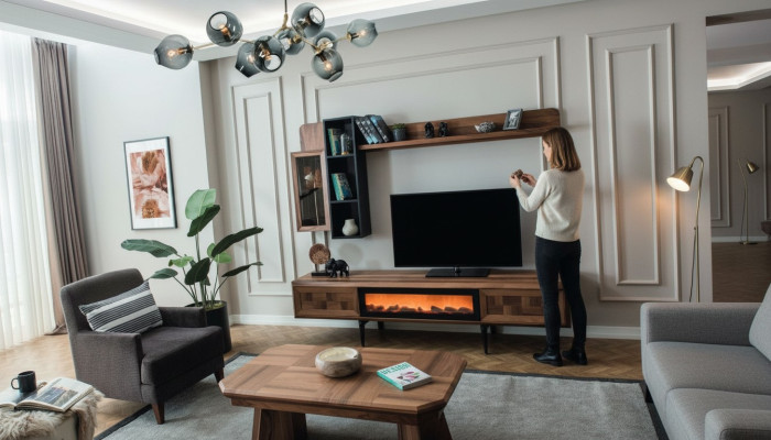 Sala de estar Juego exclusivo de muebles Estantería de TV de diseñador Aparador Mesa de centro