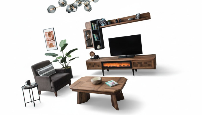 Sala de estar Juego exclusivo de muebles Estantería de TV de diseñador Aparador Mesa de centro