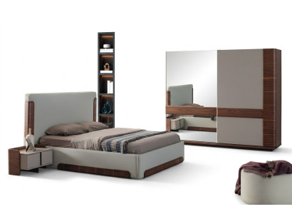Gracioso dormitorio muebles cama de lujo armario de diseñador