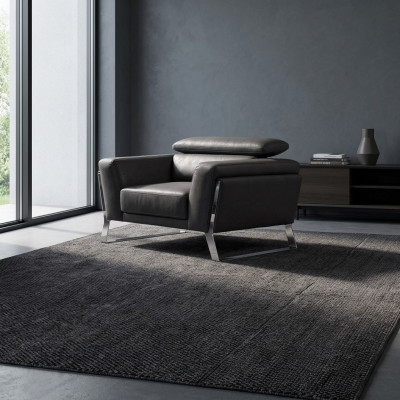 Sala de estar, sillón negro, sillón de club, sillón de relajación, metal, asiento individual, nuevo.