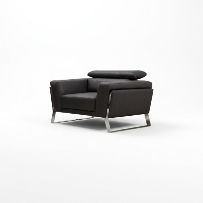Sala de estar, sillón negro, sillón de club, sillón de relajación, metal, asiento individual, nuevo.