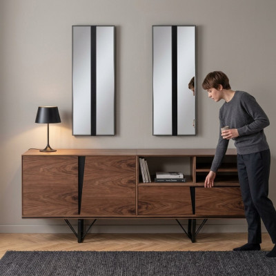 Aparador Cómoda de Madera Armario de Madera Marrón para el Comedor