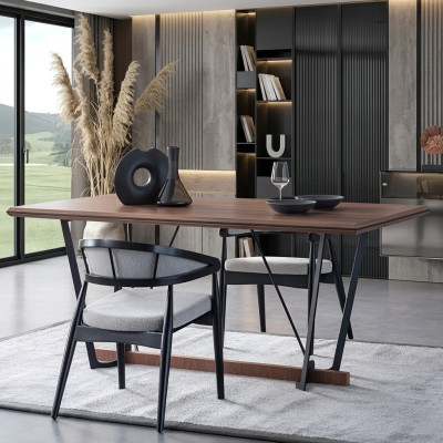 Mesa de comedor mesa de madera mesa de comedor tabla comedor marrón madera 180 cm.