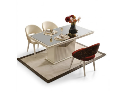 Mesa de comedor mesa comedor mesa comedor esquina de comedor beige madera oro lujo