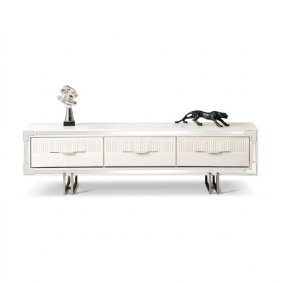 Mueble de televisión soporte de TV Panel de pared Blanco RTV Mesa de TV Unidad de pared moderna