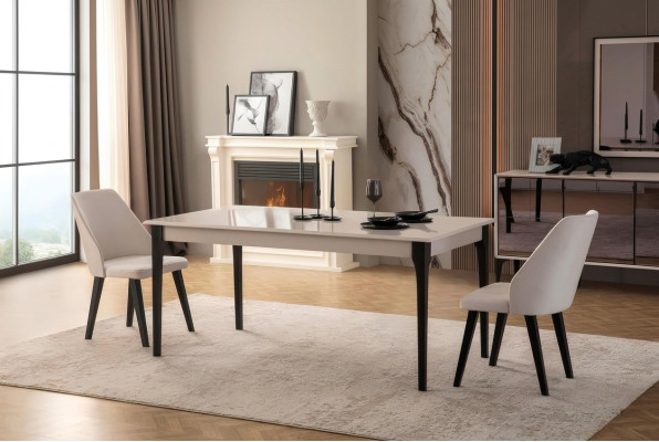 Mesa de comedor Mesa Comedor Muebles comedor Rincón comedor Madera Blanco