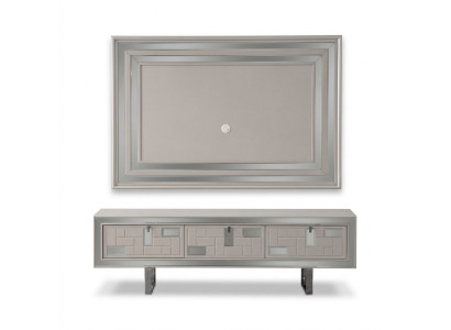 Mueble de pared Aparador Soporte de TV Panel de pared Blanco RTV Mueble de televisión Lowboard Moderno