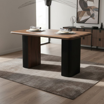 Mesa de comedor de madera mesa de comedor mesa de 140 cm mesa de madera marrón comedor