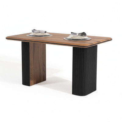 Mesa de comedor de madera mesa de comedor mesa de 140 cm mesa de madera marrón comedor