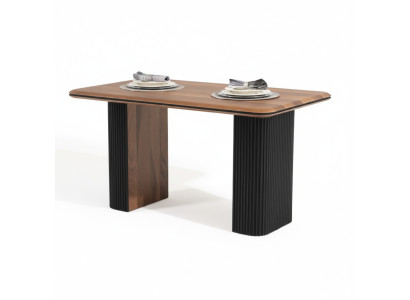 Mesa de comedor de madera mesa de comedor mesa de 140 cm mesa de madera marrón comedor