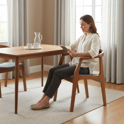 Sillas conjunto de asientos Sillas de comedor Sillas de cocina Sillas de madera Marrón 4 piezas.