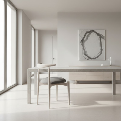 Silla de cocina Silla de comedor Silla de madera sin reposabrazos Beige Madera Moderno