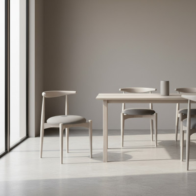 Conjunto de asientos Sillas de cocina Sillas de comedor Sillas de madera Set de 4 sillas Beige