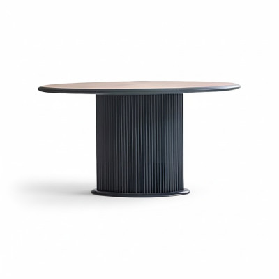 Mesa de comedor de madera de 140 cm en color gris para comedor.