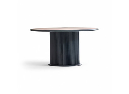 Mesa de comedor de madera de 140 cm en color gris para comedor.